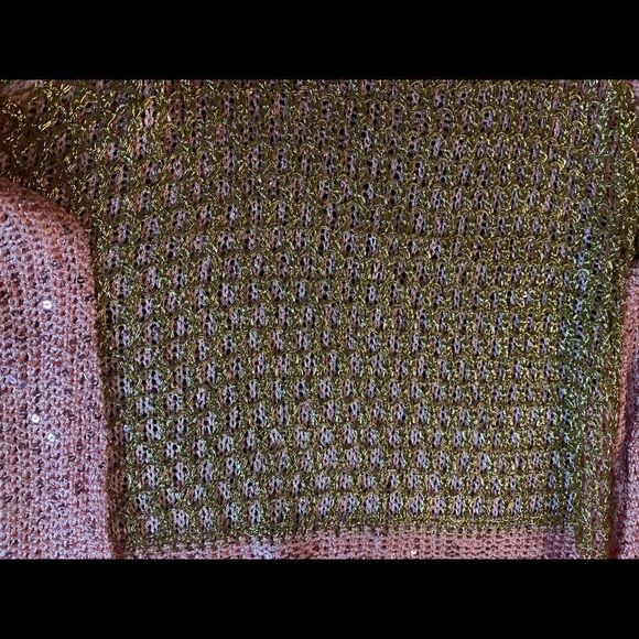Sequin and Netting Long Sleeve Sweater - Picture 4 of 6